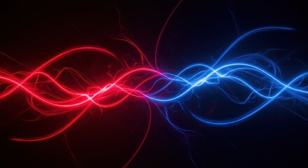 Abstract Red and Blue Energy Waves Dynamic Light Trails Background