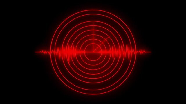 Red circular target with audio wave