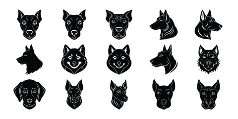 Collection of Dog and Wolf Silhouettes