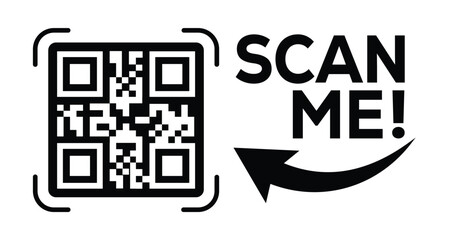 Obraz premium QR code scan icon set. Scan me frame. QR code scan for smartphone. QR code for mobile app, payment and identification. Vector illustration.