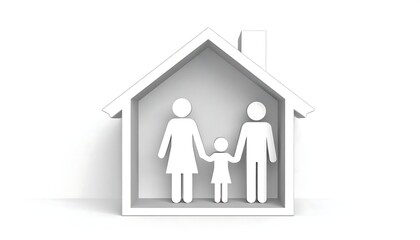 Family inside a house icon