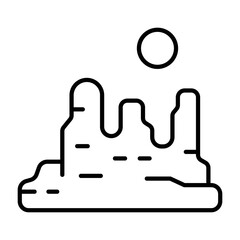 Fototapeta premium Western Canyon Rock Icon Vector. Desert Rock Logo