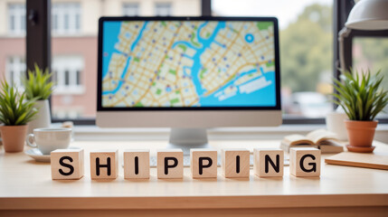 Fototapeta premium Shipping logistics involves the strategic coordination and management of transportation, warehousing, and delivery processes to ensure efficient and timely movement of goods across supply chains