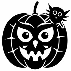 black cat with pumpkin