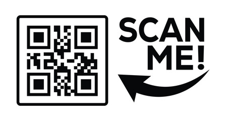 QR code scan icon set. Scan me frame. QR code scan for smartphone. QR code for mobile app, payment and identification. Vector illustration.