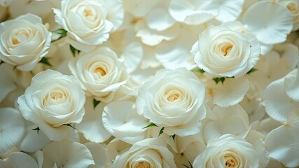 Elegant White Rose Petal Backdrop for Design
