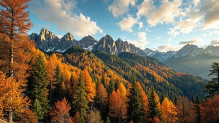 Slovenian Alps: Colorful Larch Forest in Autumn