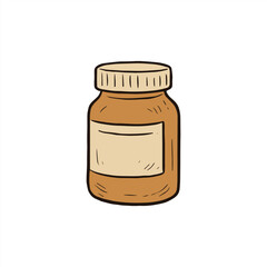 Jar of Food or Supplements Cartoon Illustration