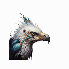 Majestic Eagle Portrait: A striking illustration of a regal eagle, showcasing intricate details and a powerful gaze, embodying freedom and strength.