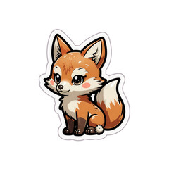 Obraz premium Cute Fox Illustration: A charming, digitally-rendered illustration of a cute fox with adorable features. The design showcases vibrant colors and delightful artistry.