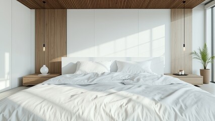 White Bedding in a Modern Bedroom