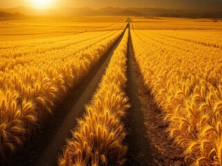 Yellow Wheat Harvest Road