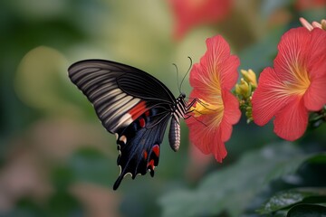 shot of butterfly on flower