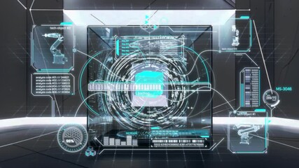 Quantum computer processing data in futuristic server room - Powered by Adobe