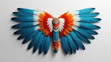 Indian heritage. Stunning Artistic Representation of Exquisite Feathered Bird Wings in Vibrant Colors, Showcasing Detailed Craftsmanship and Creativity in a Striking Display