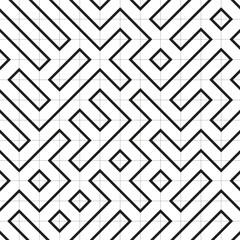 Geometric pattern creating optical illusion with black lines on white background