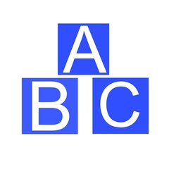abc blocks on white