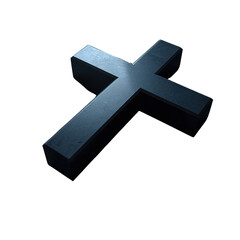 Fototapeta premium A Simple Christian Cross in Dark Isolation Symbolizing Faith and Spirituality