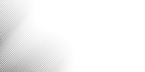 Dotted wave line background. Black halftone undulate pattern. Abstract particle flow wave wallpaper. Curved dashed gradient net design element for poser, banner,