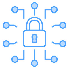 Encryption Blue Icon Element For Design