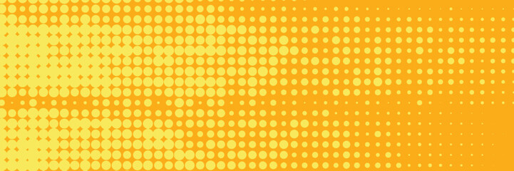 Yellow halftone pattern. Retro comic gradient background.