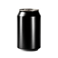 Matte Black Soda Can on transparent background