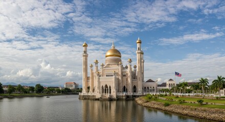 Majestic Sultan Omar Ali Saifuddien Mosque in Brunei: A Stunning Architectural Marvel on the Water