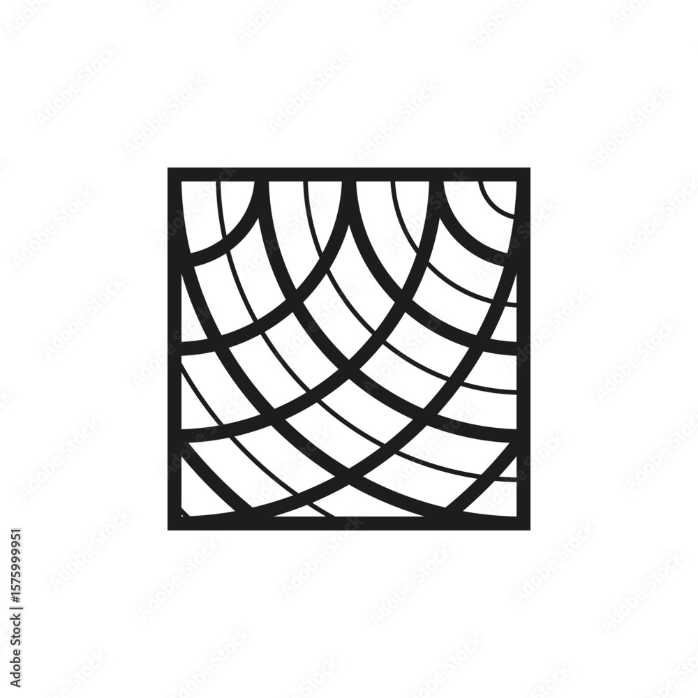 Fototapete Geometric square logo icon. Square concept vector design with minimalistic linear style