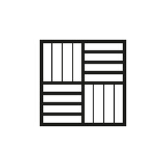 Geometric square logo icon. Square concept vector design with minimalistic linear style