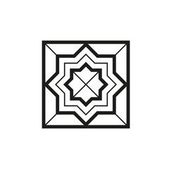 Geometric square logo icon. Square concept vector design with minimalistic linear style
