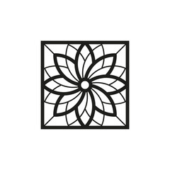 Geometric square logo icon. Square concept vector design with minimalistic linear style