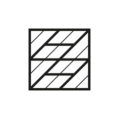 Geometric square logo icon. Square concept vector design with minimalistic linear style