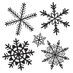 set of snowflakes