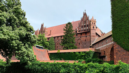 The Castle of the Teutonic Order in Malbork. Malbork Castle located in the town of Malbork, Poland. Largest medieval brick castle in the world