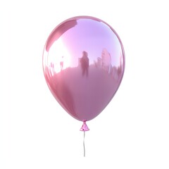 A pink, glossy balloon against a white background.
