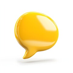 Glossy yellow speech bubble graphic design.