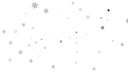 Beautiful image of scattered stars on a white background, perfect for festive designs.