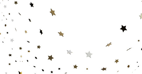 Gold, Silver & Black Star Confetti