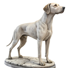 Detailed Sculpture of a Pointer Dog isolated on transparent background