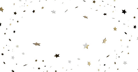 Gold Silver Star Confetti Background