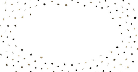 Gold and Black Star Confetti Border