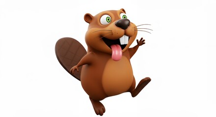 Cartoon beaver character illustration