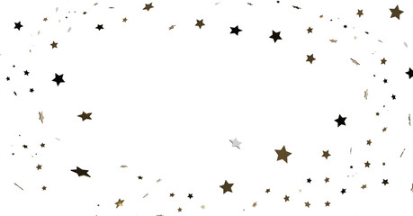 Gold and Black Star Confetti Frame