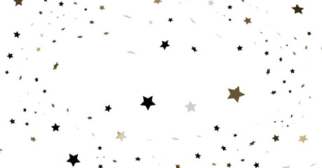 Black Gold Silver Star Confetti