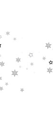 Simple image of gray and black stars scattered on a white background. Ideal for backgrounds, presentations, or design elements.