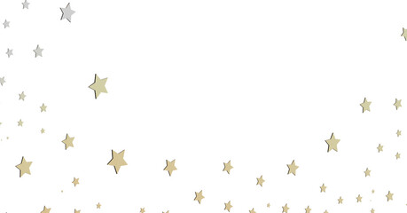 Gold and Silver Stars on White