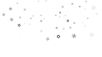High-quality image of gray and black stars scattered on a white background. Ideal for backgrounds, cards, and more.