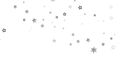 Beautiful image of gray and black stars scattered on a white background. Ideal for backgrounds, cards, and more.