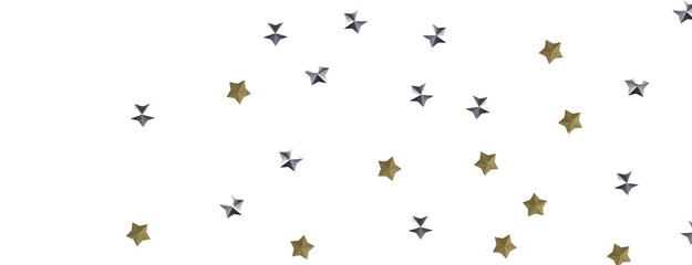 Elegant festive background with gold and silver stars. Perfect for celebrations, holidays, and more.