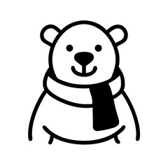 Adorable Polar Bear Illustration A Cute Winter Icon for Your Designs